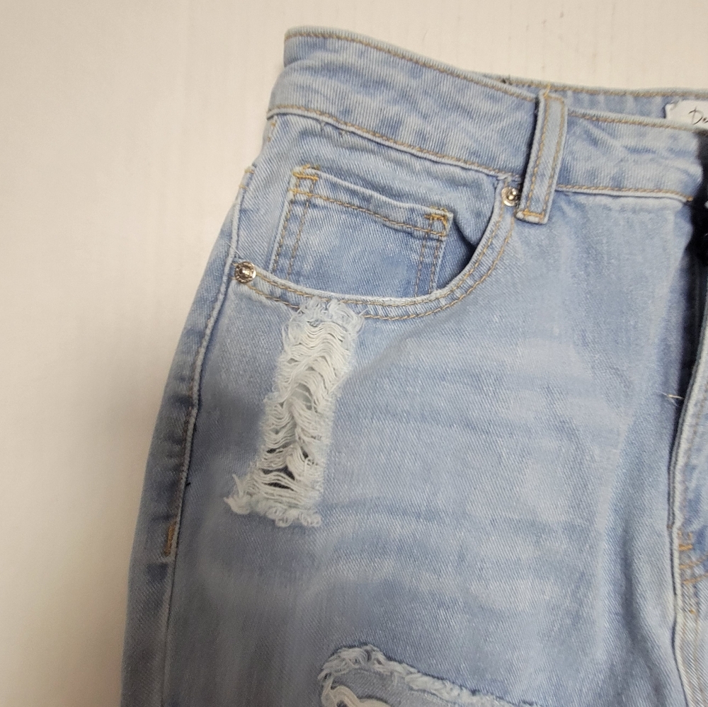 DENIM BLVD High Rise Ripped Mom Jeans - Picture 8 of 15